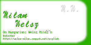 milan welsz business card